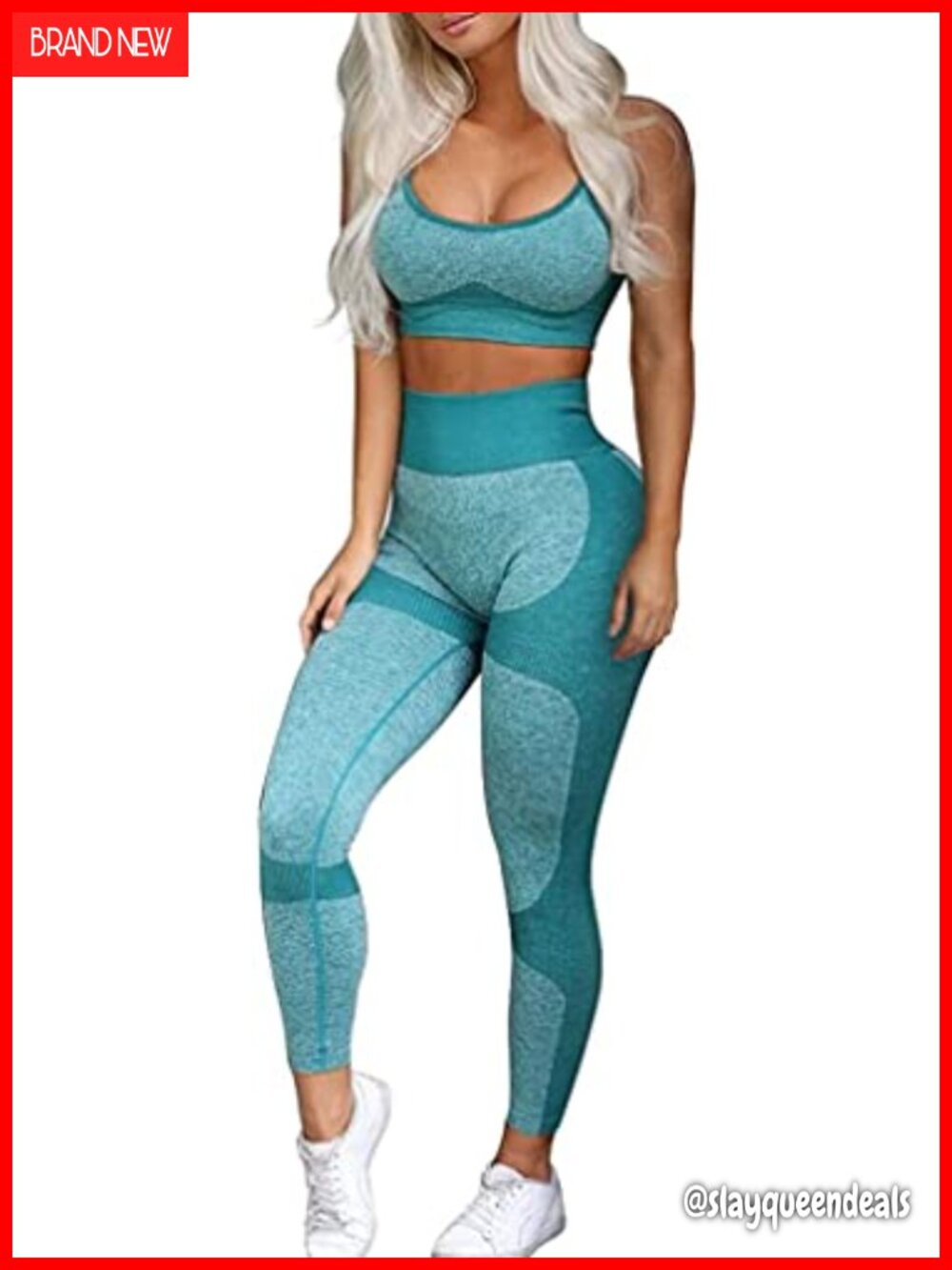 Women's Seamless Workout Set Compression Leggings Criss-Cross Sports Bra